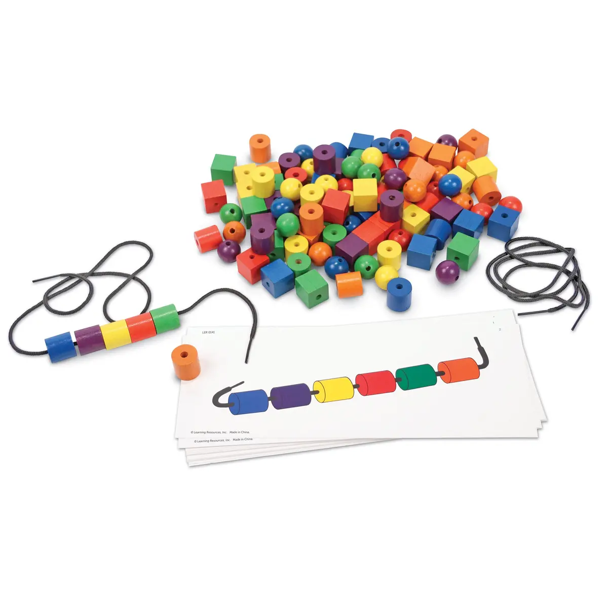 Learning Resources Beads And Pattern Cards Set - Educational Counting And Sorting Activity 1