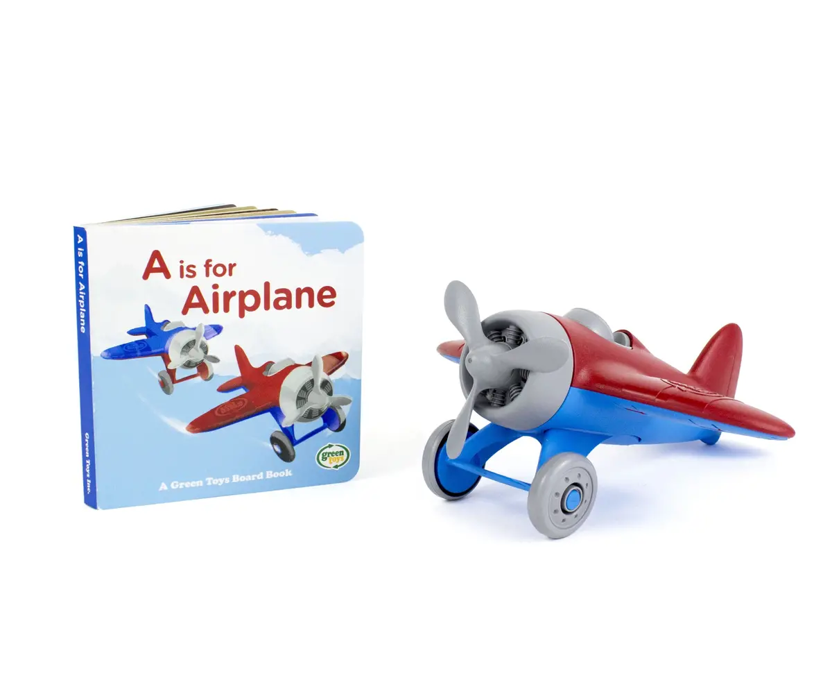 Green Toys Airplane And A Is For Airplane Board Book Set 1
