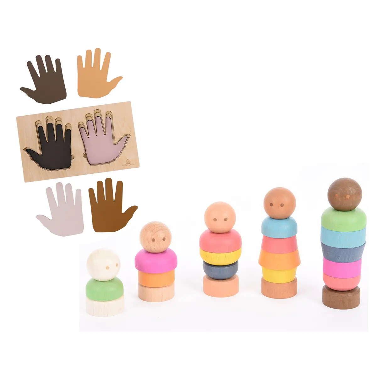 Learning Advantage Hand In Hand Wooden Diversity Puzzle - Multicolor 1