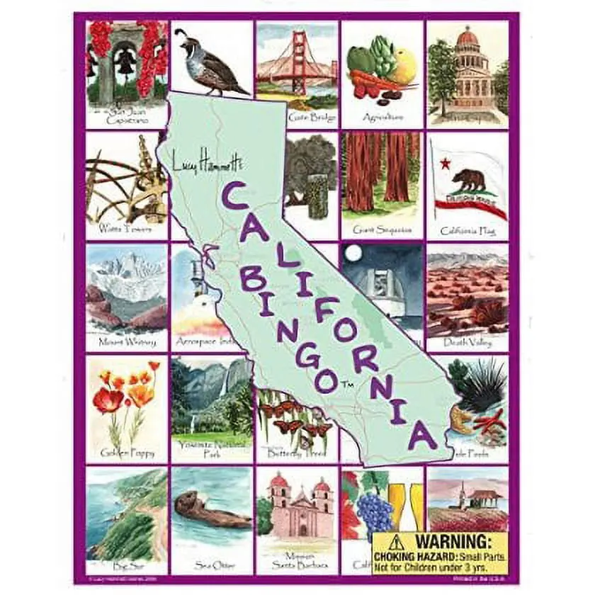 California Bingo - Educational Game About California Landmarks, Culture, And Cities 1