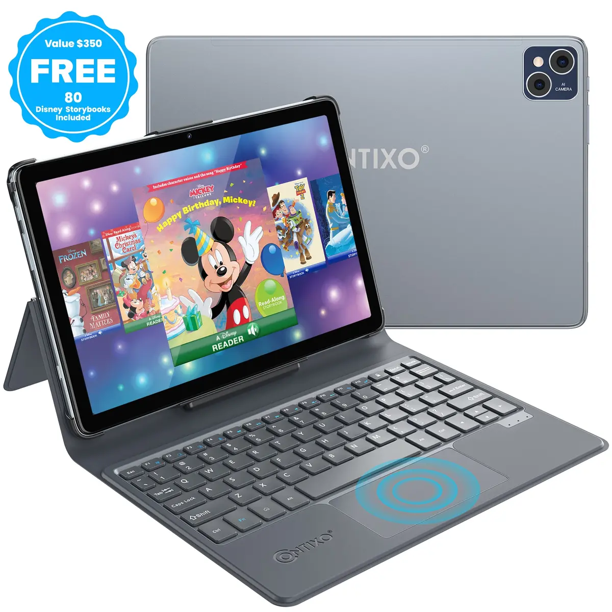 Contixo 10" Kids Tablet With Keyboard & Colorful Case, Pre-Loaded Disney Ebooks - Ages 3-12 1