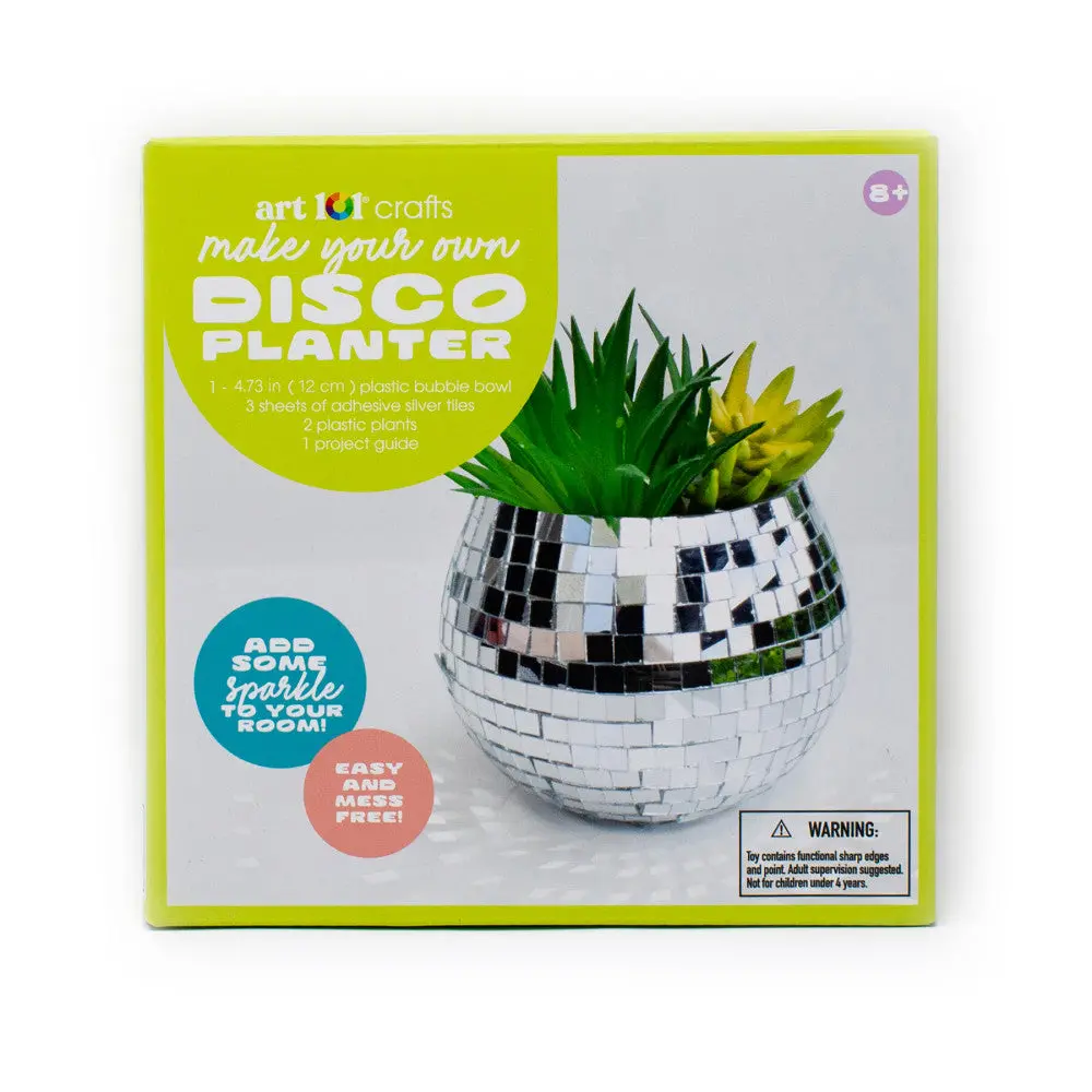 Art 101 Diy Disco Planter Creation Kit - Sparkly Silver 1