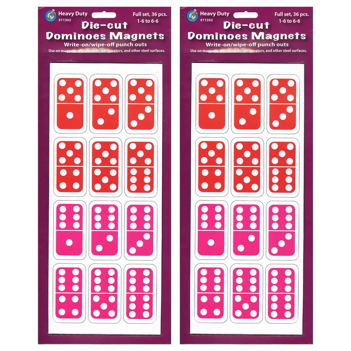 Ashley Productions Die-Cut Magnetic Dominoes - Colorful Educational Set 1