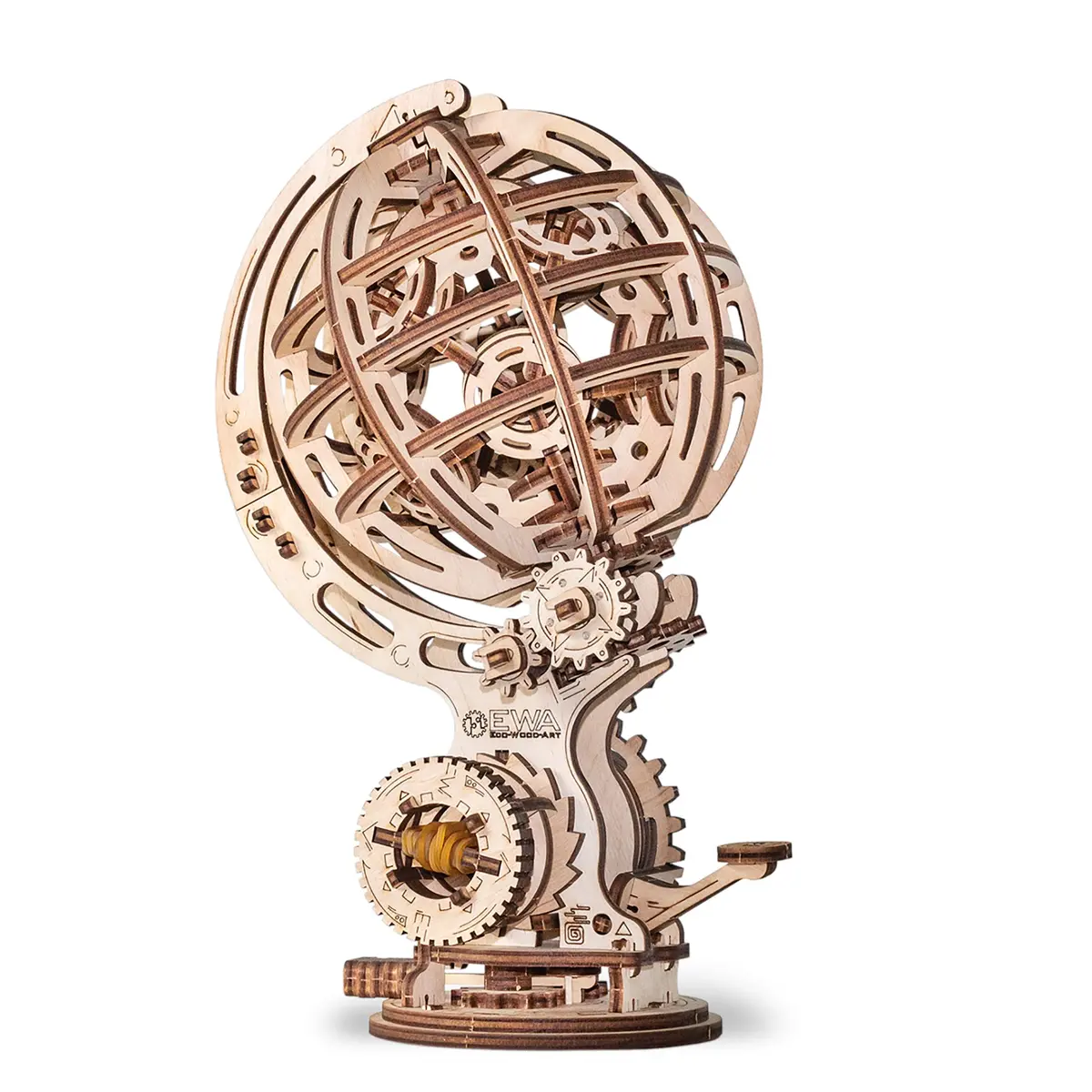 Ewa Eco-Wood-Art Kinetic Globe - 3D Wooden Stem Puzzle Kit 1