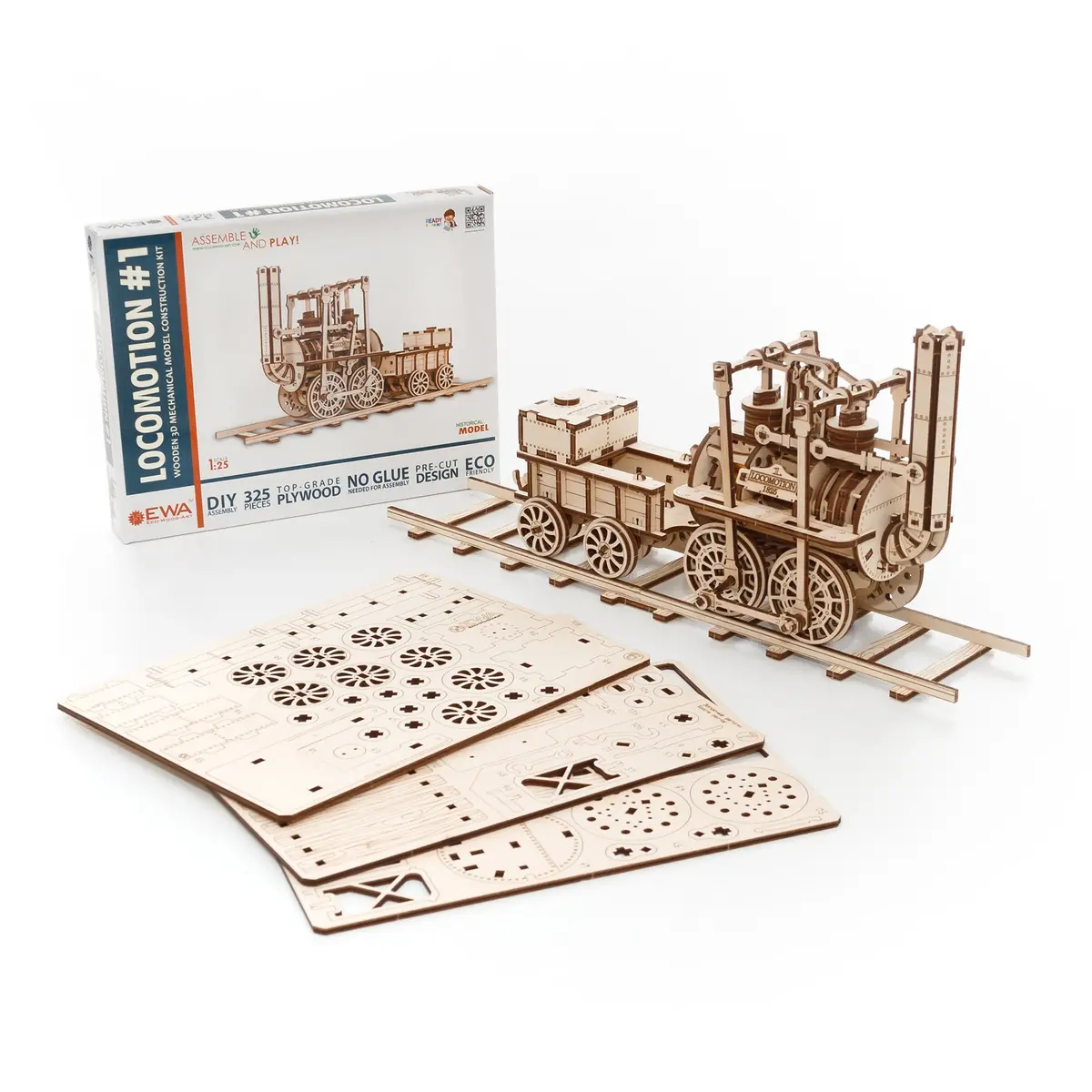 Ewa Eco-Wood-Art Locomotive 3D Wooden Stem Construction Kit 1