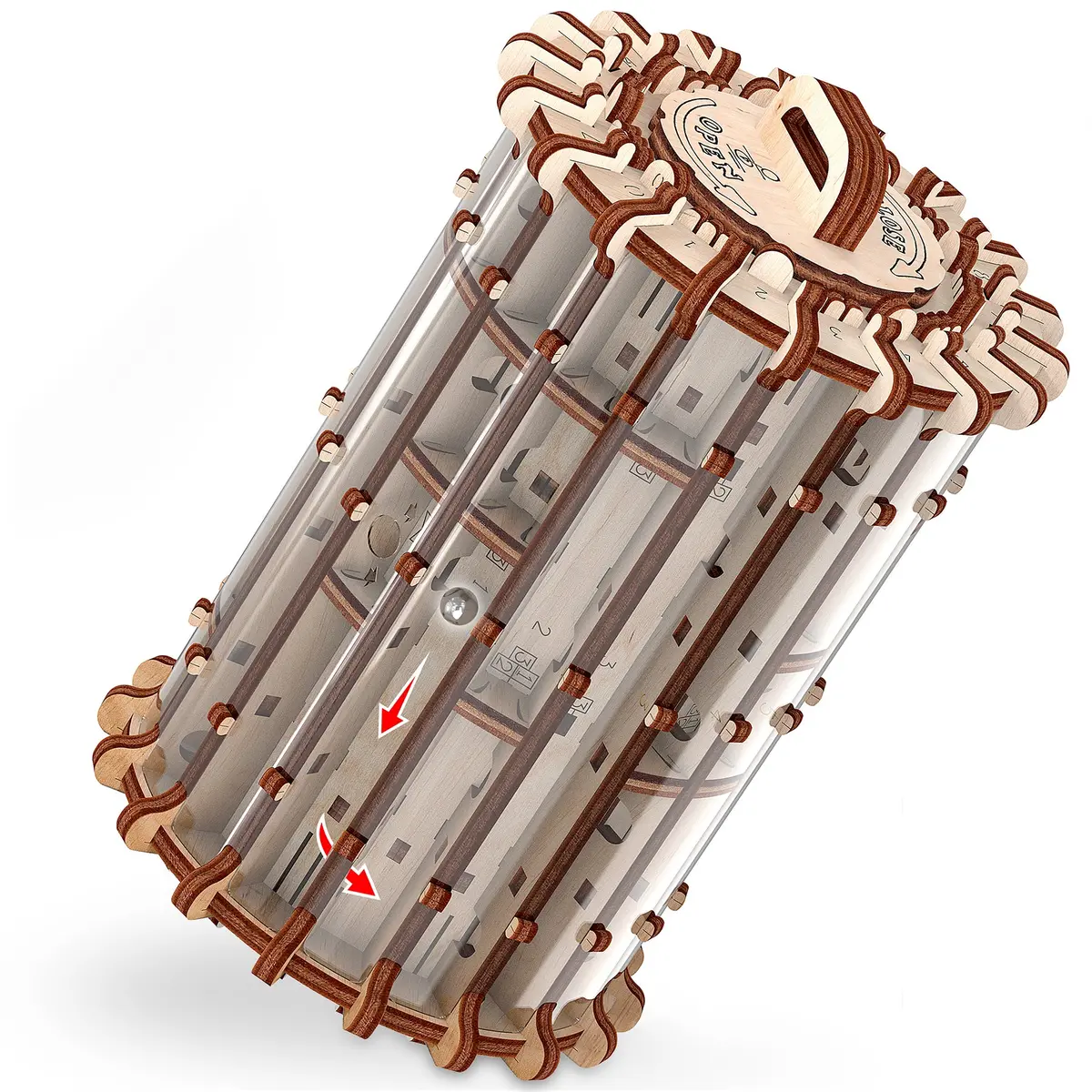 Mr.Playwood 3D Wooden Labyrinth Stem Puzzle - Cryptex Inspired 1