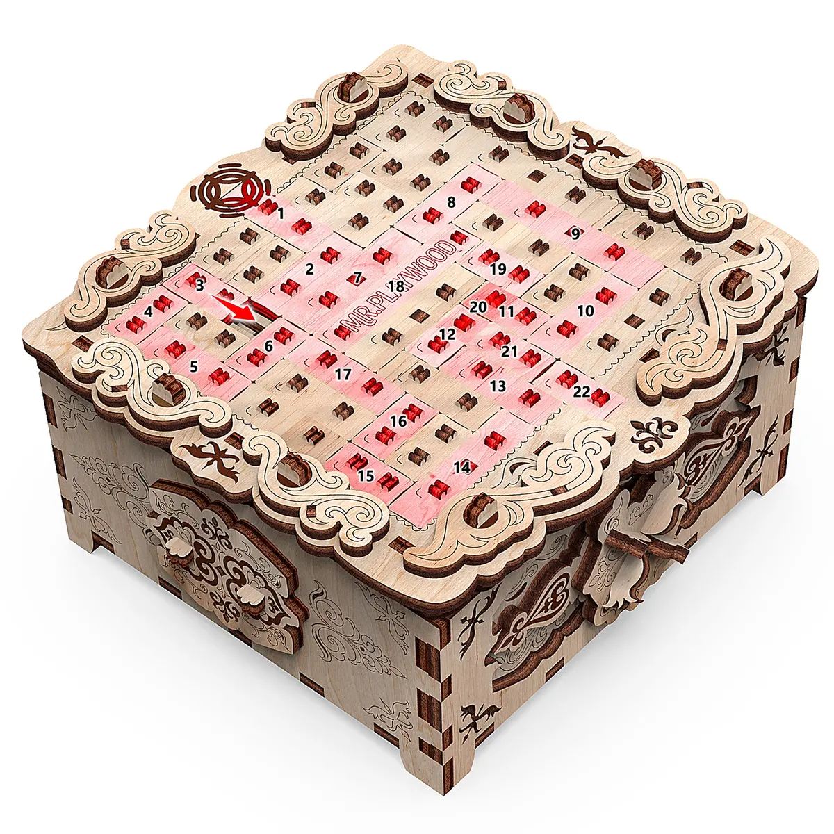 Mr.Playwood Secret Box Floral Fantasy 3D Wooden Stem Puzzle 1