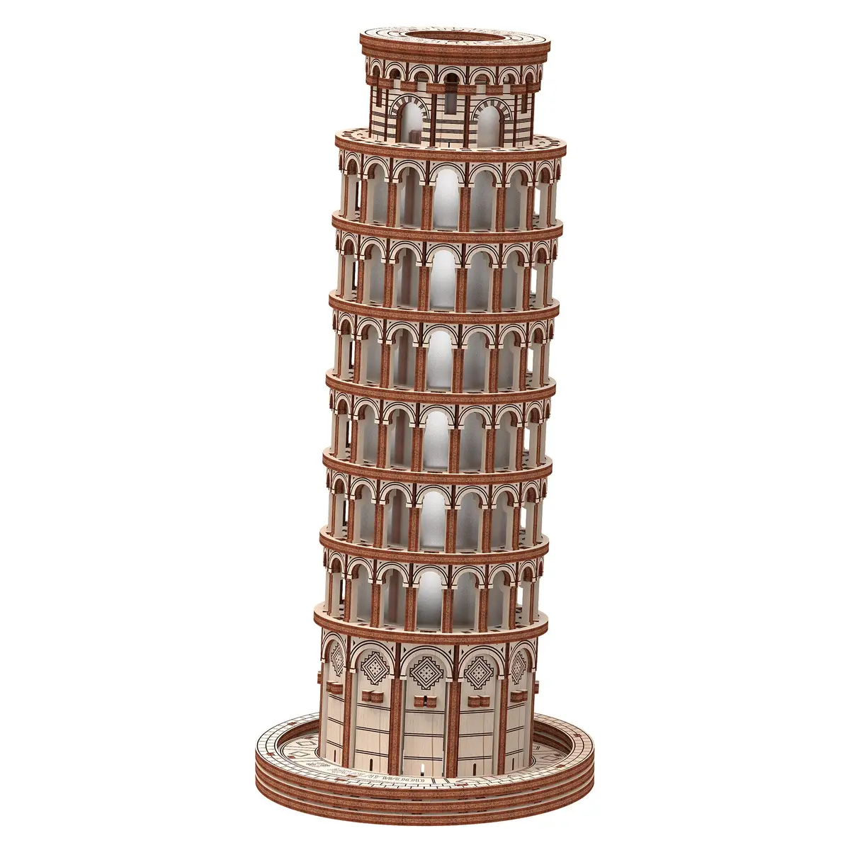 Mr.Playwood Leaning Tower Of Pisa 3D Wooden Stem Puzzle Model 1