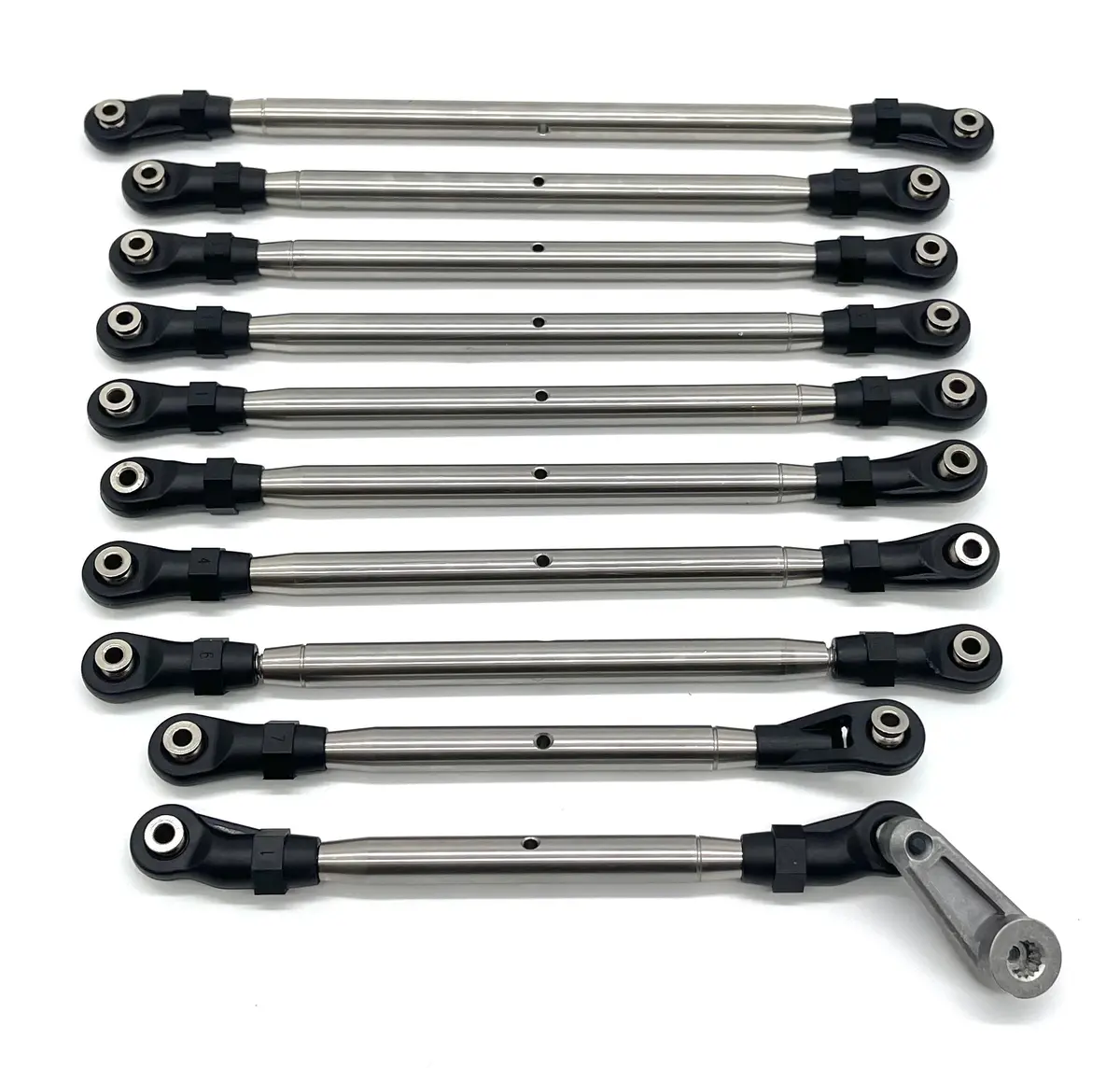 Axial Scx6 Trail Honcho Links, Camber Links, Steering, W/Rod Ends & Balls, Stainless Axi05001 1