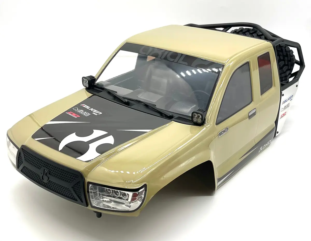 Axial Scx6 Trail Honcho Body, W/ Interior, Rollcage, Spare Tire And Rack (Beige) Axi05001 1