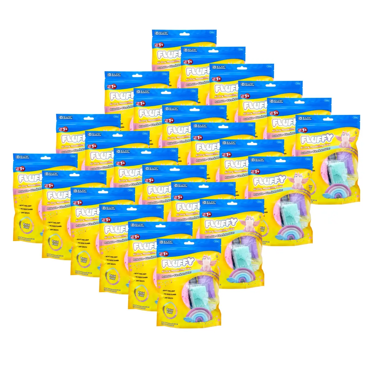 Bazic Pastel Rainbow Air Dry Modeling Clay Set - 6 Colors, 0.5 Oz Each, 24 Packs 1