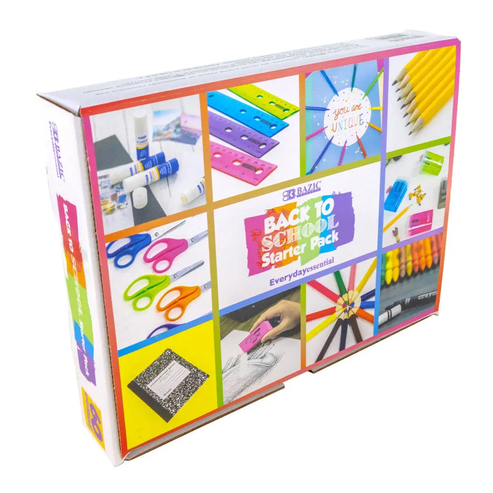 Bazic Products Ultimate Back To School Starter Pack, 60-Piece Set With Art & Writing Supplies 1