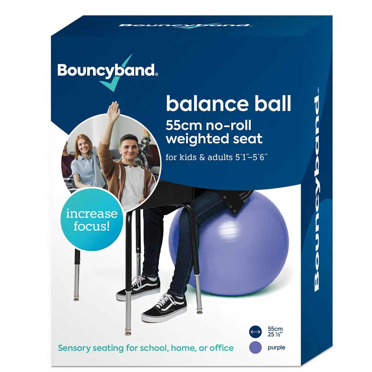 Bouncyband® Balance Ball, 55Cm, Purple - Focus & Fitness Enhancer 1
