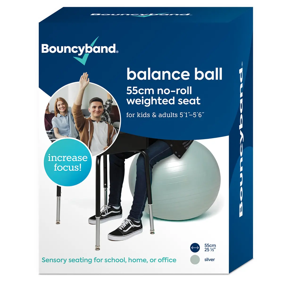 Bouncyband Balance Ball 55Cm - Dynamic Silver Seating 1