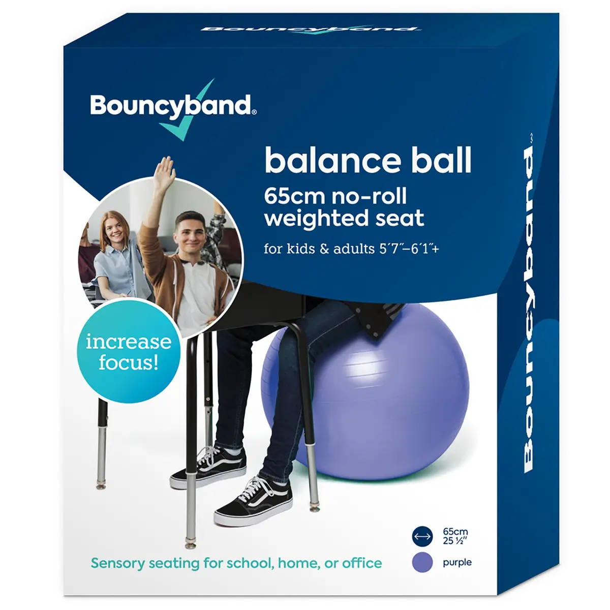 Bouncyband® Balance Ball, 65Cm, Vibrant Purple - Stay Active & Focused 1