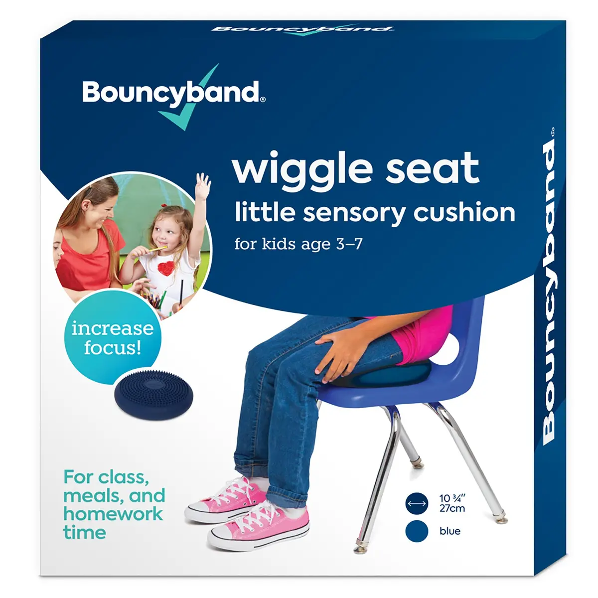 Bouncyband® Little Wiggle Seat Sensory Cushion, Blue 1
