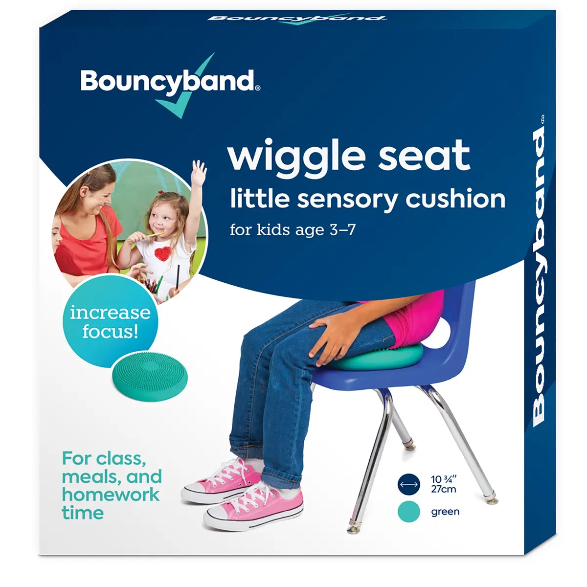 Bouncyband Little Wiggle Seat Sensory Cushion, Mint - Calming Movement For Kids 1
