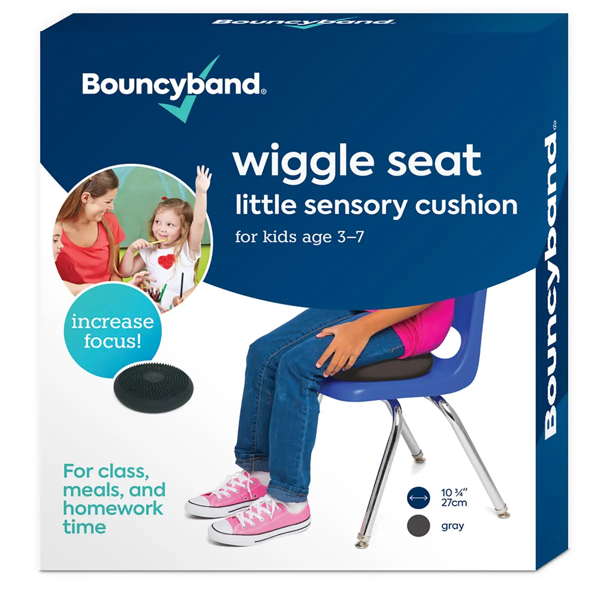 Bouncyband Little Wiggle Seat Sensory Cushion - Dark Gray 1