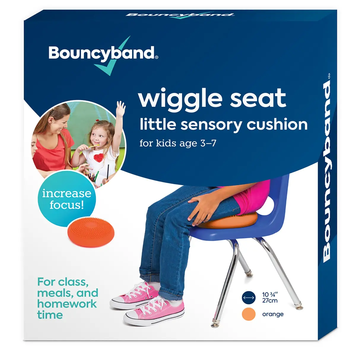Bouncyband Little Wiggle Seat Sensory Cushion, Vibrant Orange 1