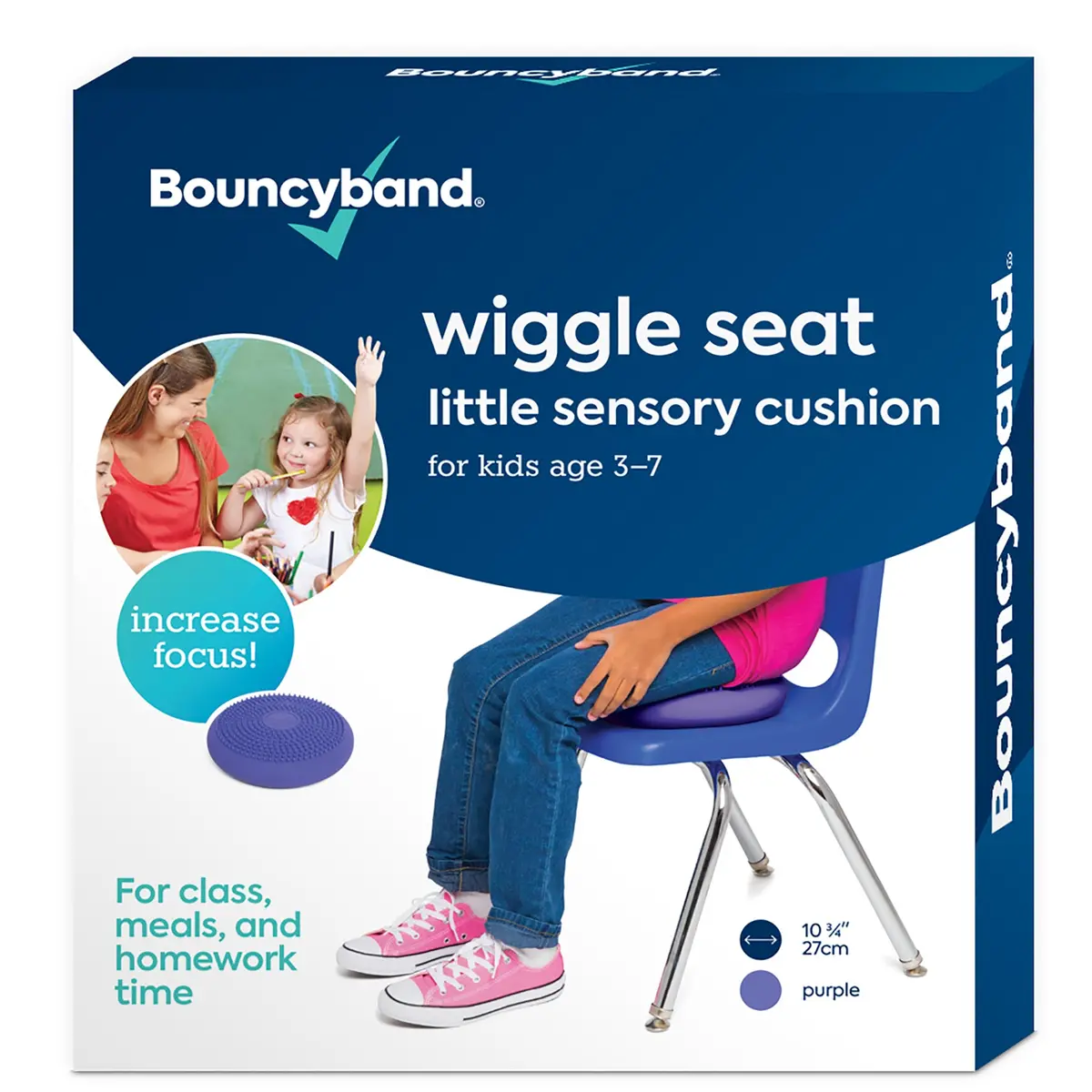 Bouncyband Little Wiggle Seat Sensory Cushion, Playful Purple 1