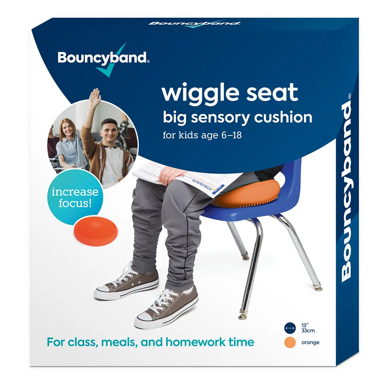 Bouncyband Big Wiggle Seat Sensory Cushion - Vibrant Orange 1