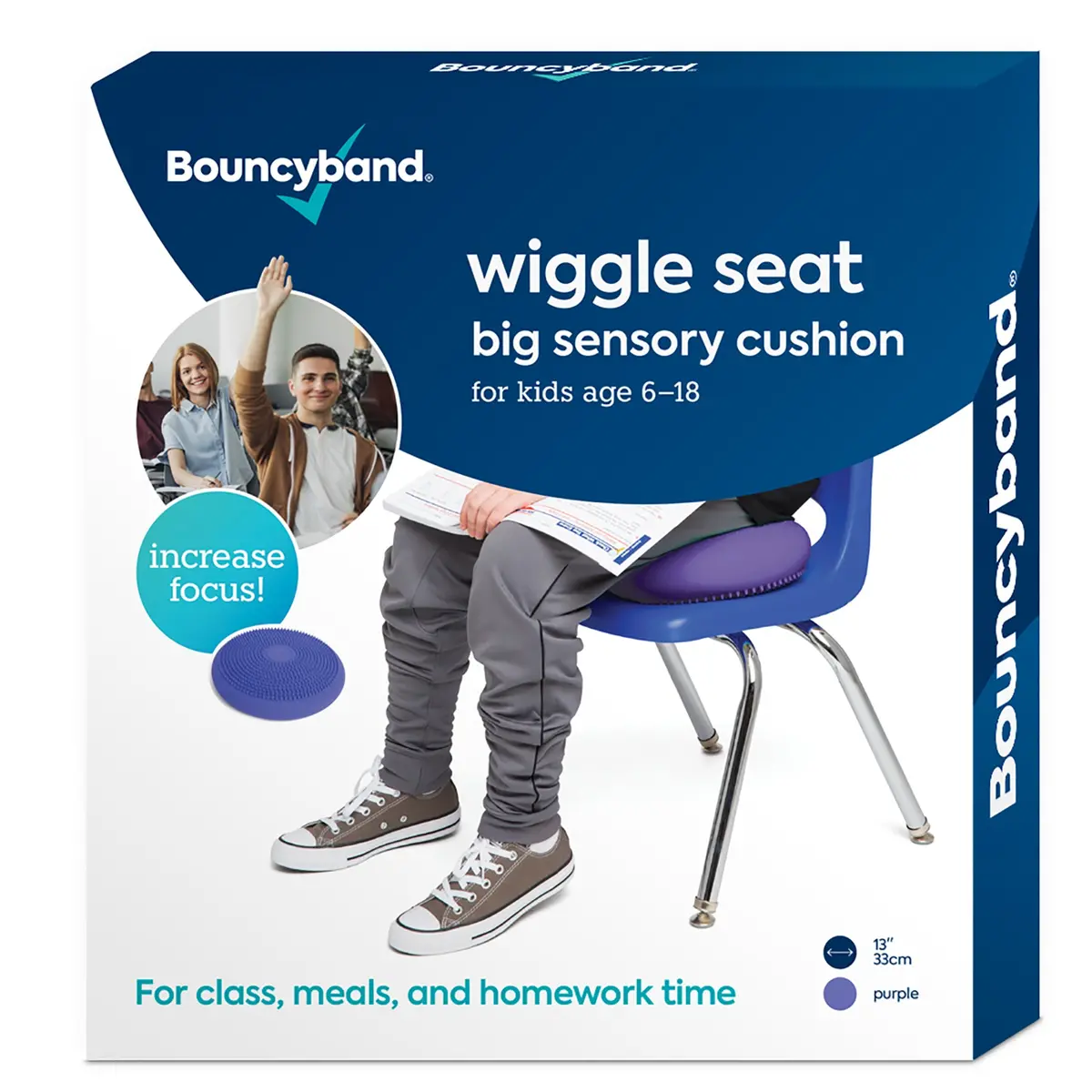 Bouncyband Big Wiggle Seat Sensory Cushion, Playful Purple 1