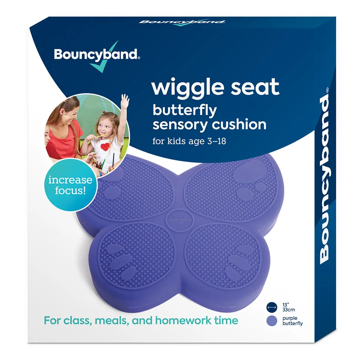 Bouncyband Wiggle Seat Purple Butterfly Sensory Cushion 1
