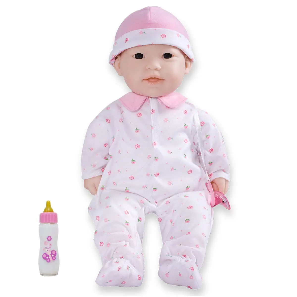 Jc Toys La Baby Soft 16" Doll With Pink Sleeper And Pacifier 1