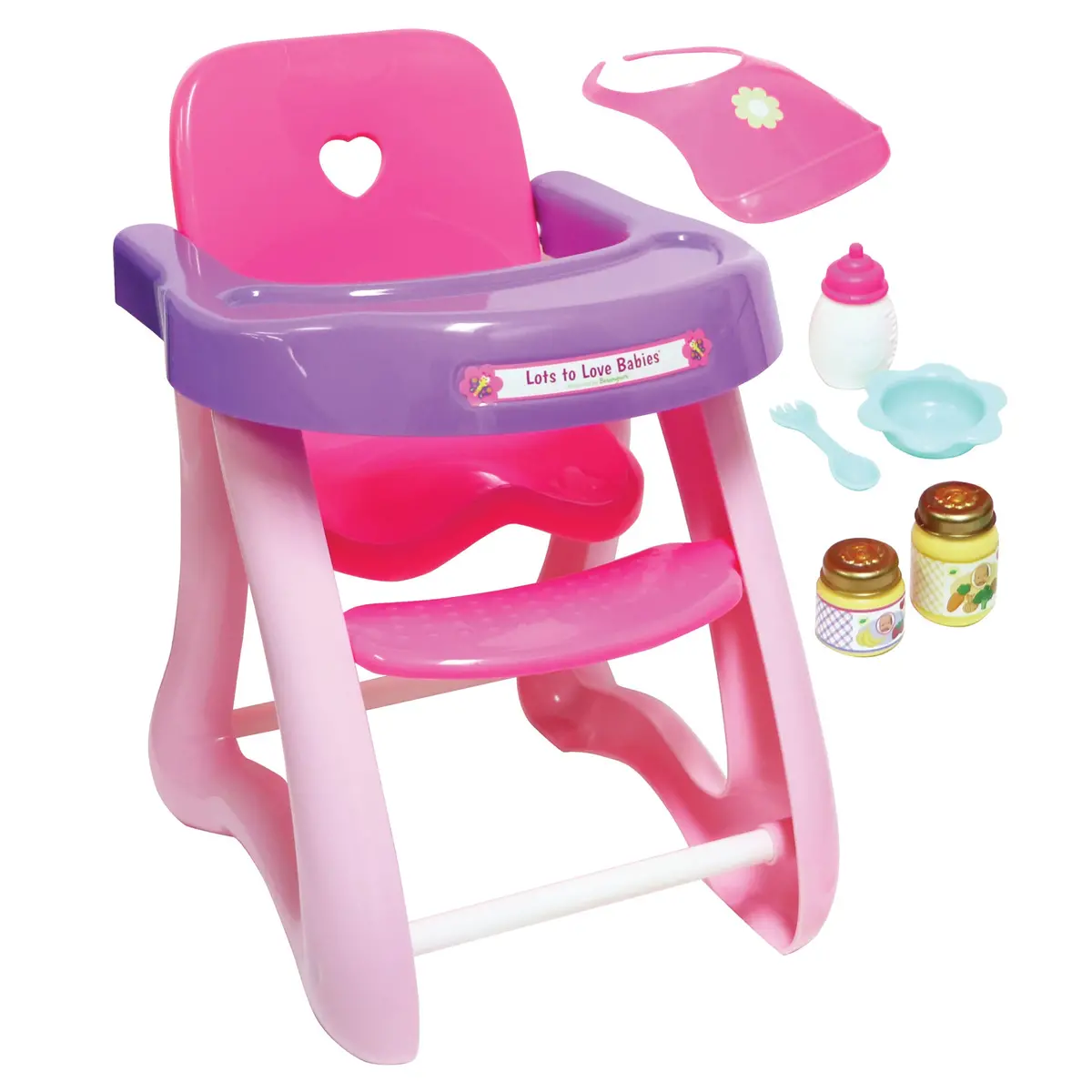 Jc Toys For Keeps! Doll High Chair & Playset - Pink And Purple 1