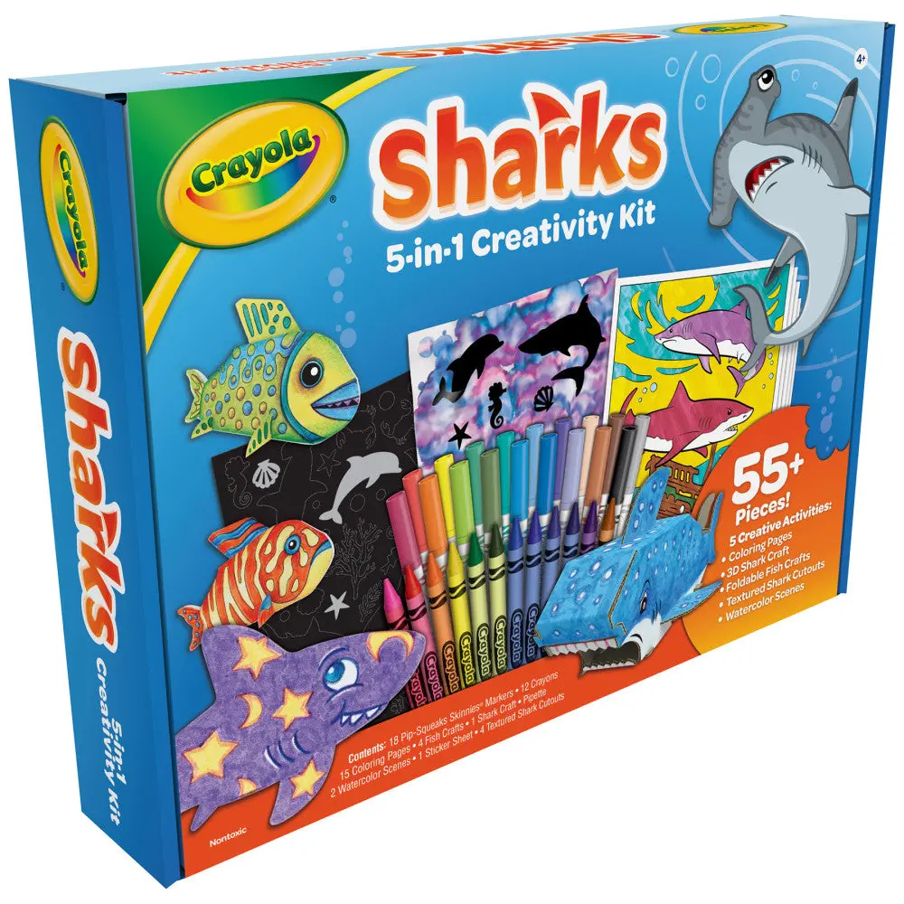 Crayola Sharks 5-In-1 Creativity Kit - Arts And Crafts Set 1