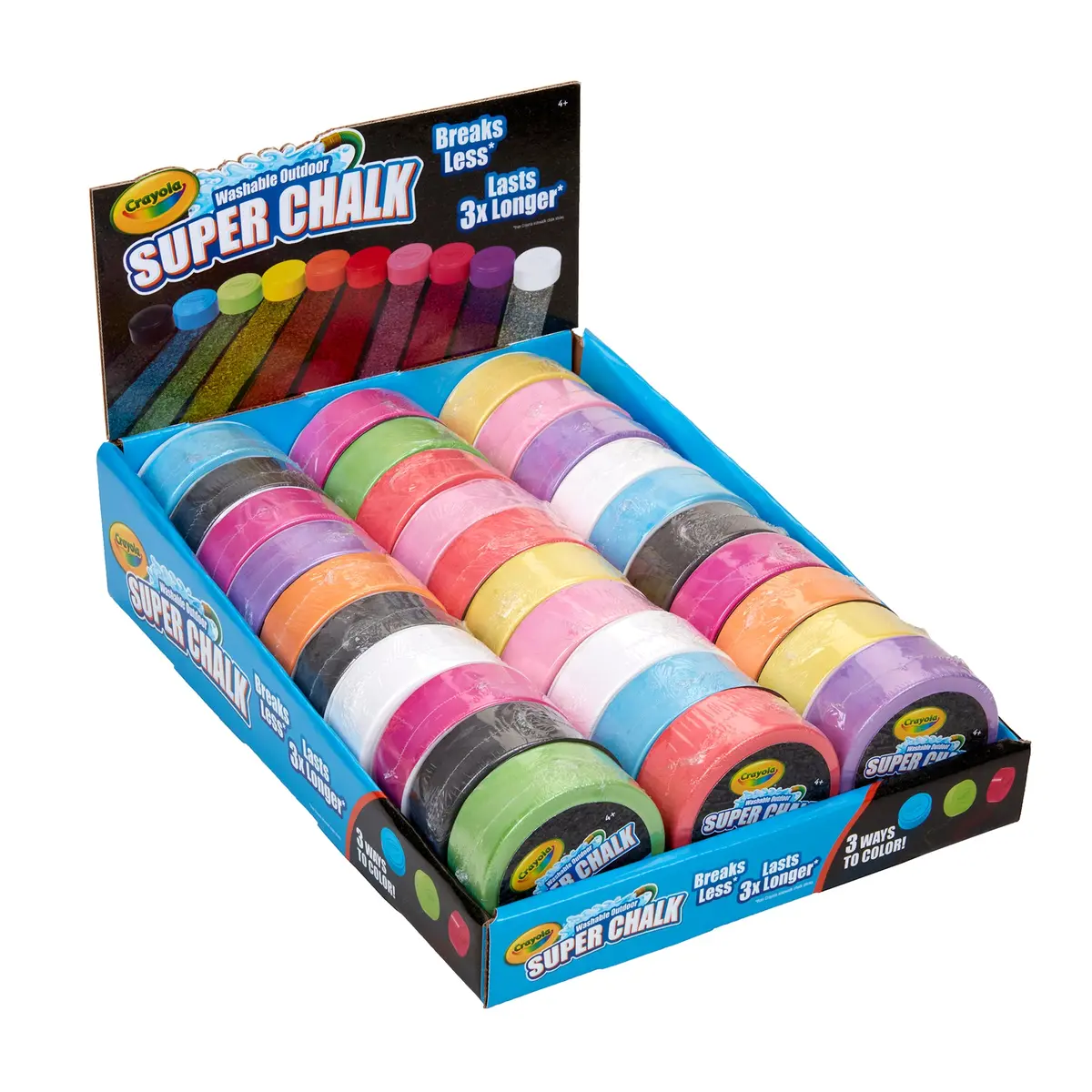 Crayola Outdoor Super Chalk 30-Count Tray - Vibrant Colors 1