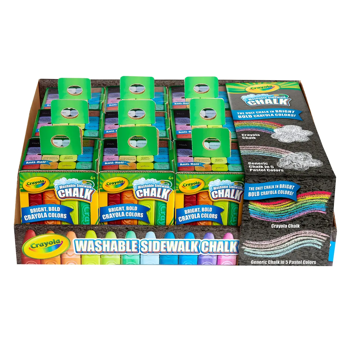 Crayola Washable Sidewalk Chalk Tray - Multi-Colored, 16 Sticks, 12 Packs 1