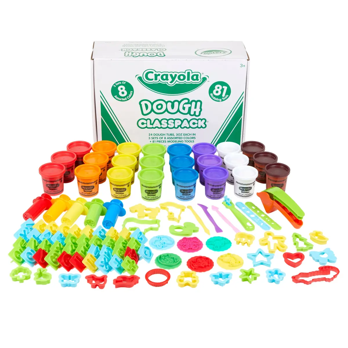 Crayola Classpack Dough & Clay Tools - 24 Tubs Assorted Colors 1
