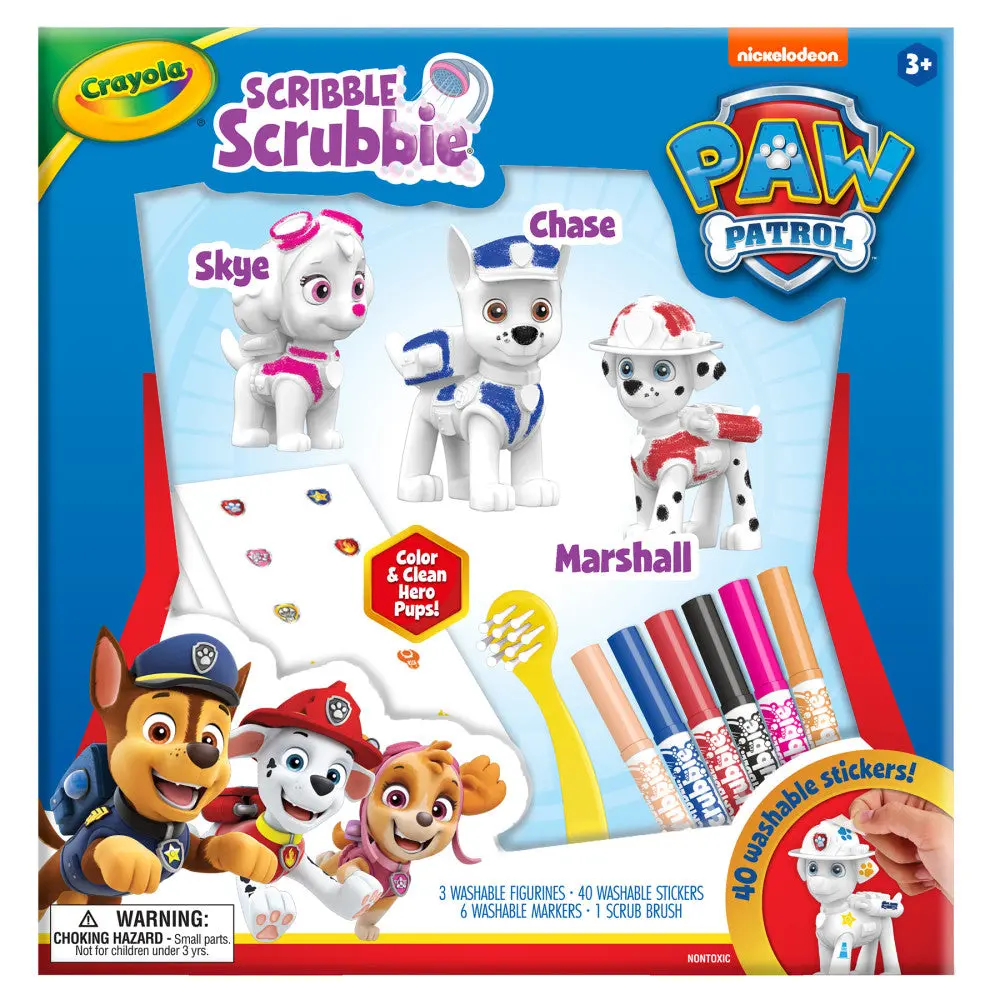 Crayola Scribble Scrubbie Paw Patrol Deluxe Art Kit - 3 Pets Set 1