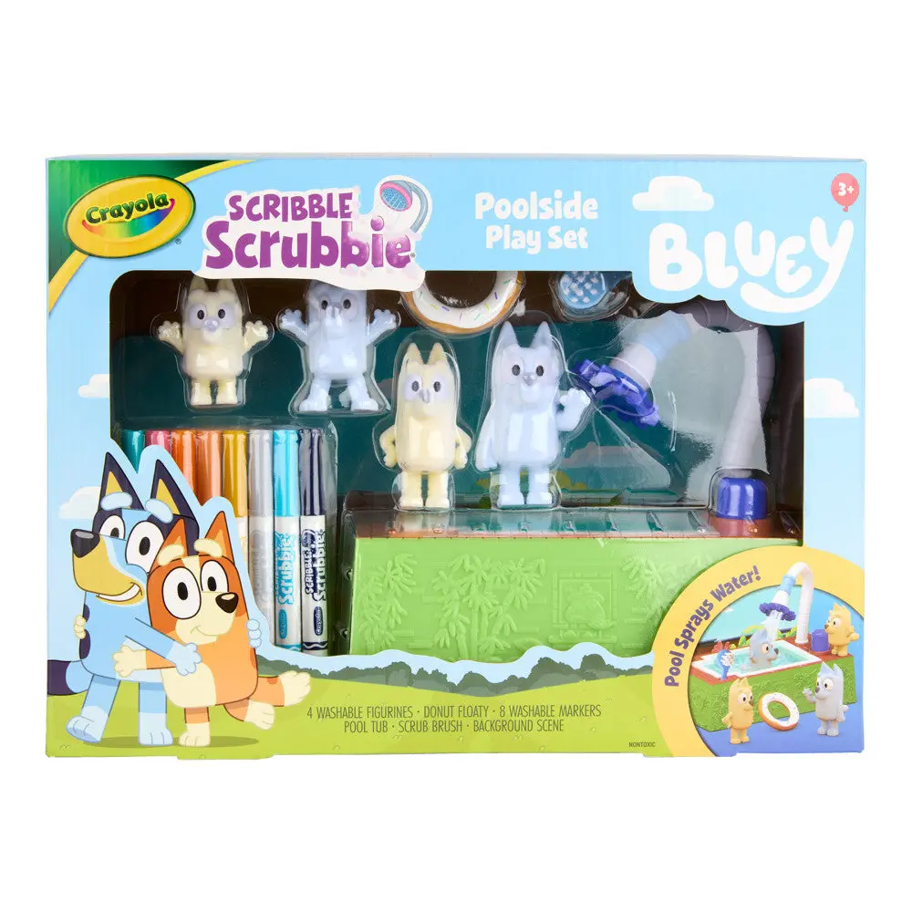 Crayola Scribble Scrubbie Bluey Poolside Playset - Water Adventures 1