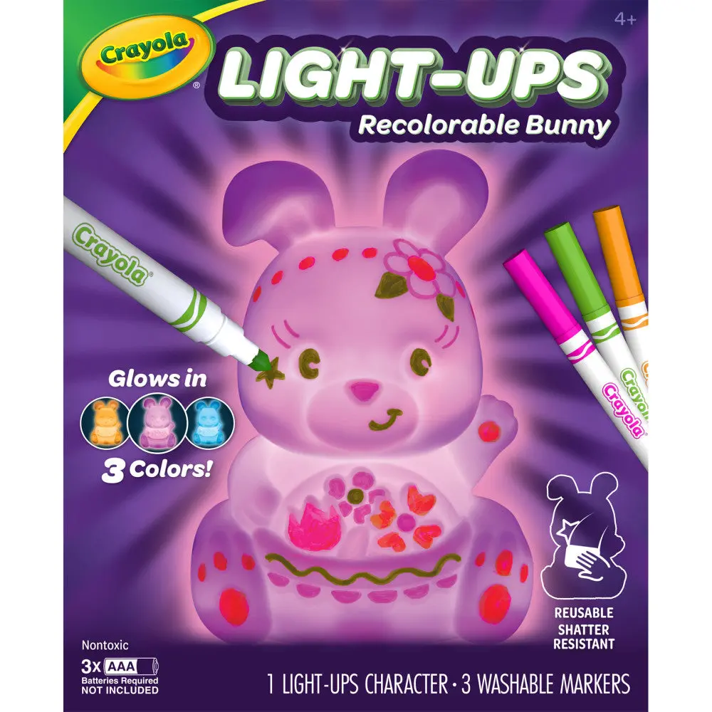 Crayola Creativity Play Light-Ups Recolorable Bunny - Includes Markers 1