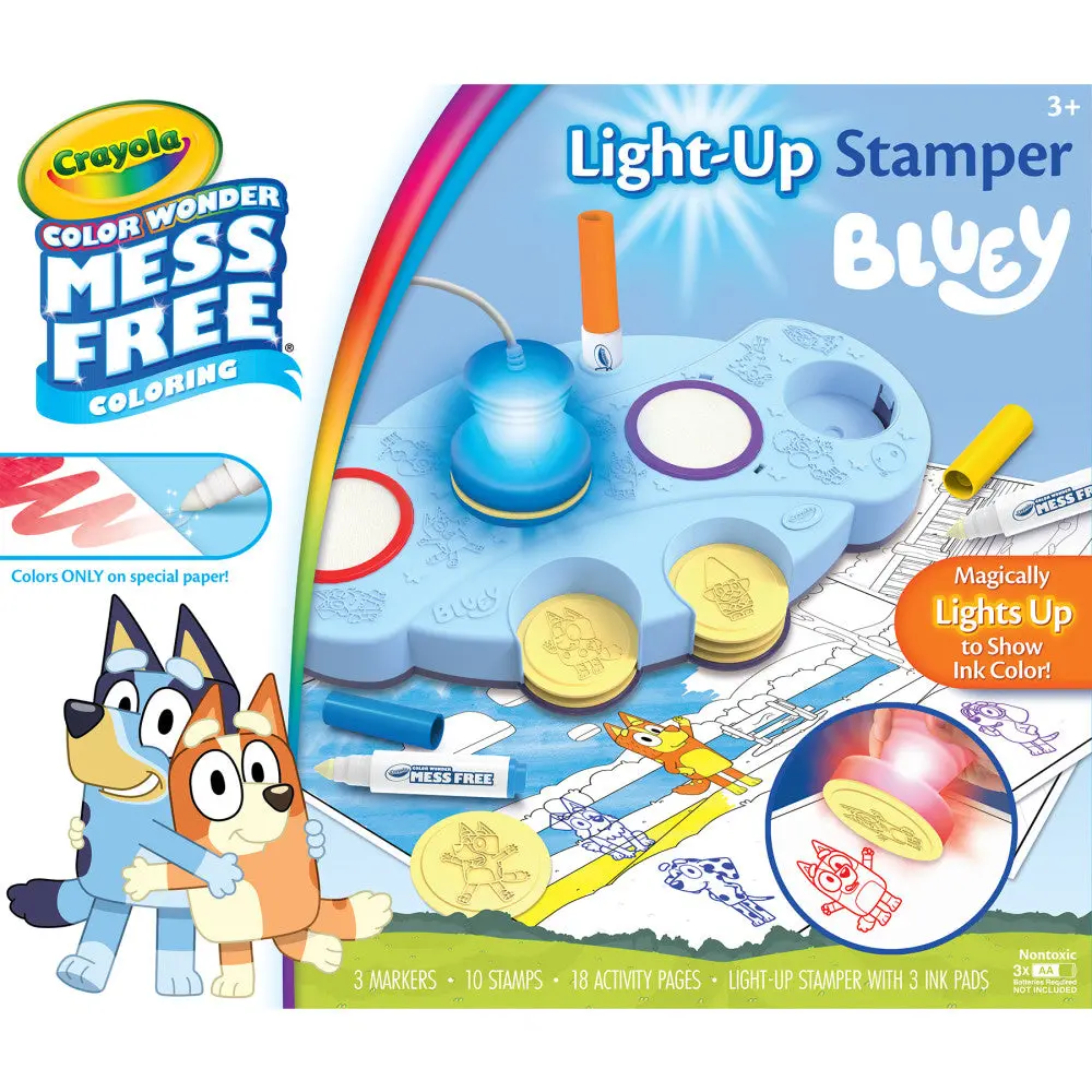 Crayola Bluey Magic Light-Up Stamper Set - Color Wonder Markers 1