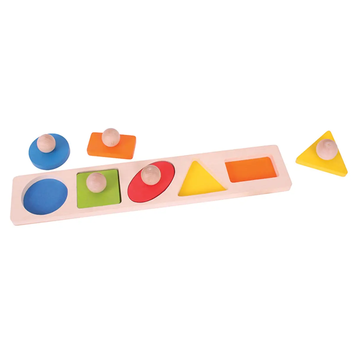 Bigjigs Toys 5-Piece Wooden Peg Shape Matching Puzzle 1