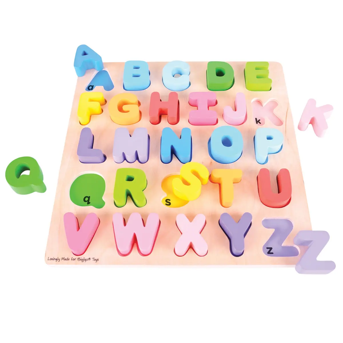 Bigjigs Toys Chunky Alphabet Puzzle - Uppercase Bright Colors 1