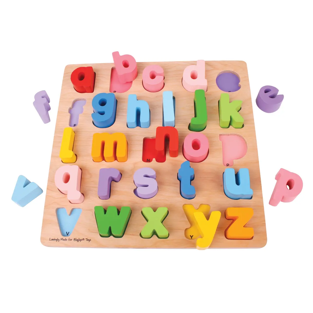 Bigjigs Toys Alphabet Adventure - Colorful Lowercase Chunky Puzzle 1