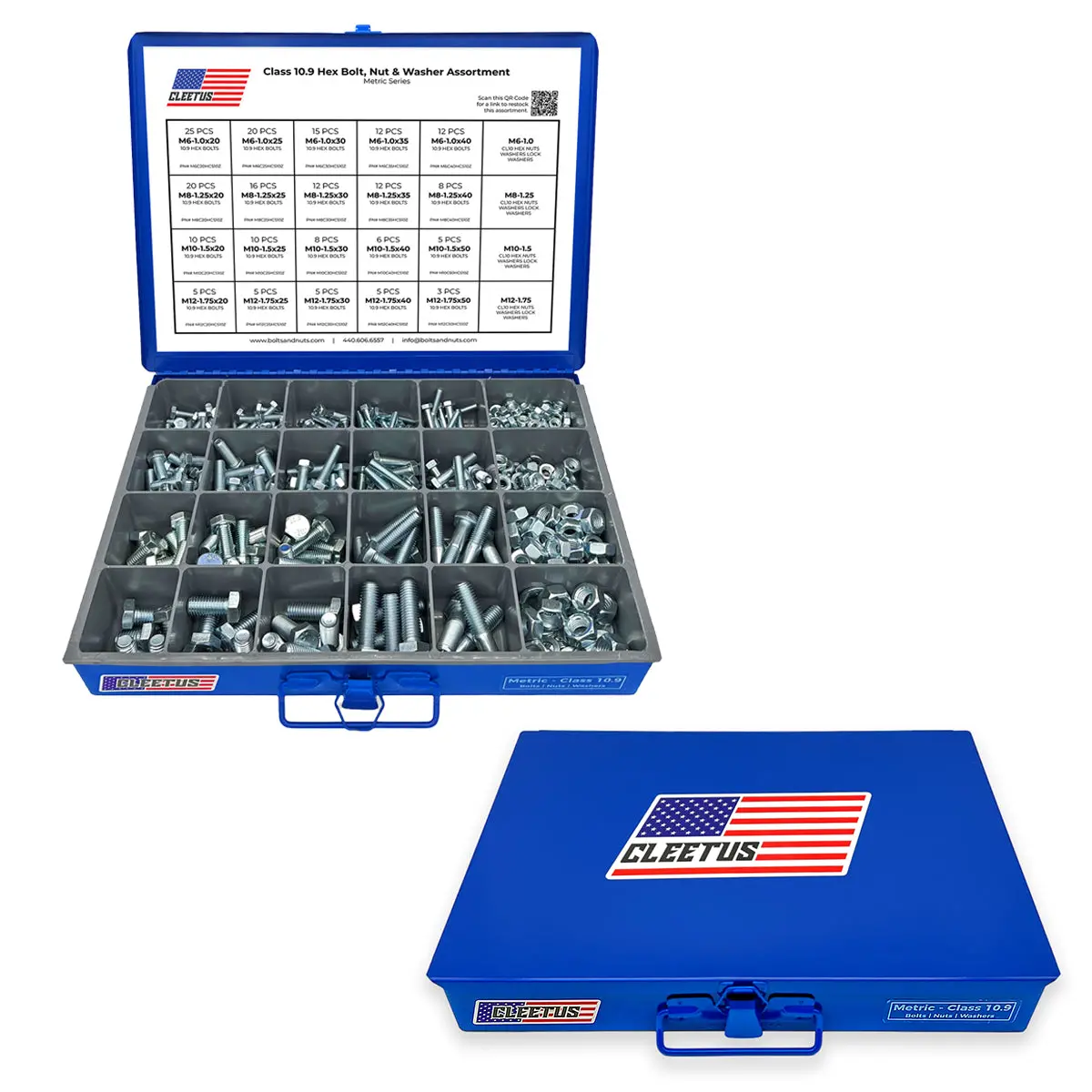 Metric Hex Bolt, Nut & Washer Assortment - 600 Piece 1