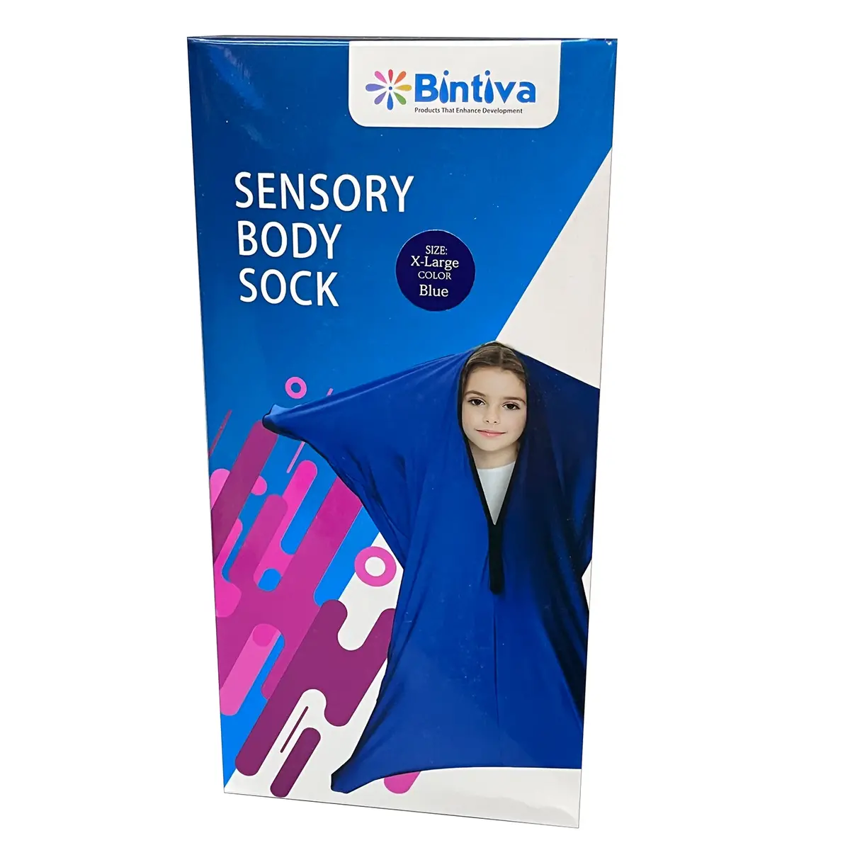 Bintiva Sensory Sock, Blue, X-Large, Ages 12+ 1
