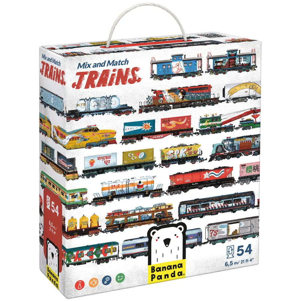 Banana Panda Mix And Match Trains Puzzle Set - 108 Pc 1