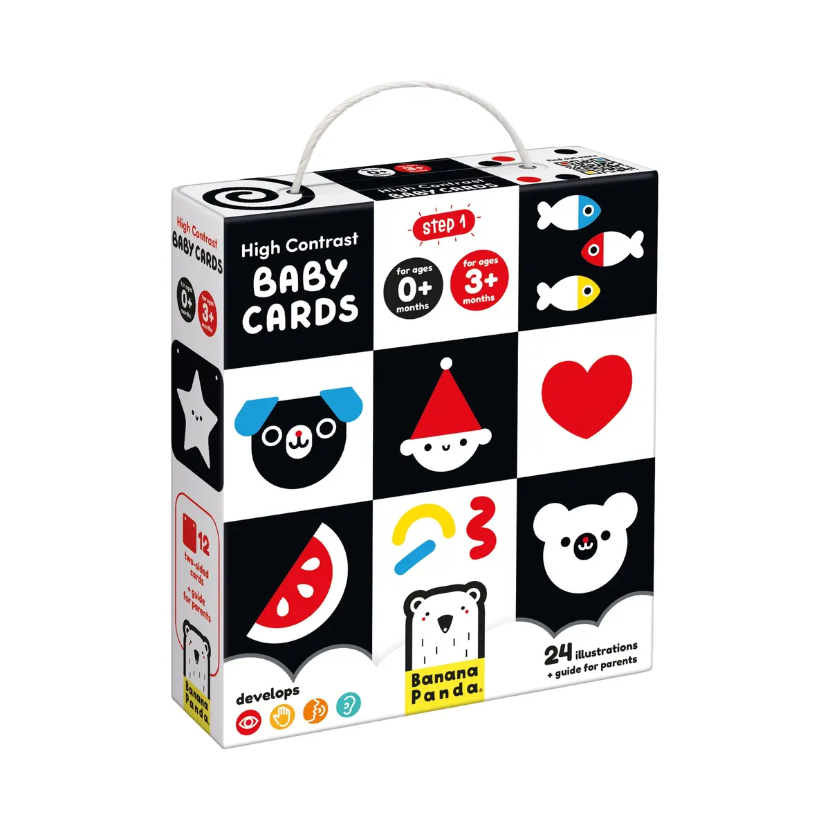 Banana Panda High Contrast Baby Cards – Cognitive Development Set 1