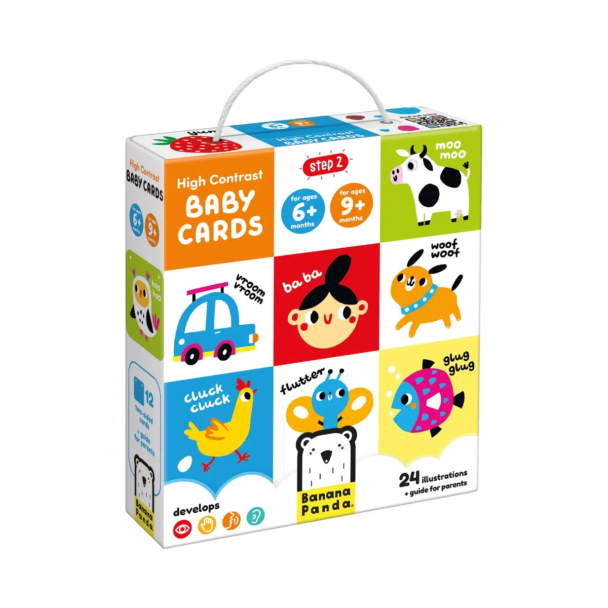 Banana Panda High Contrast Baby Cards – Visual Development Set 6M+ 9M+ 1