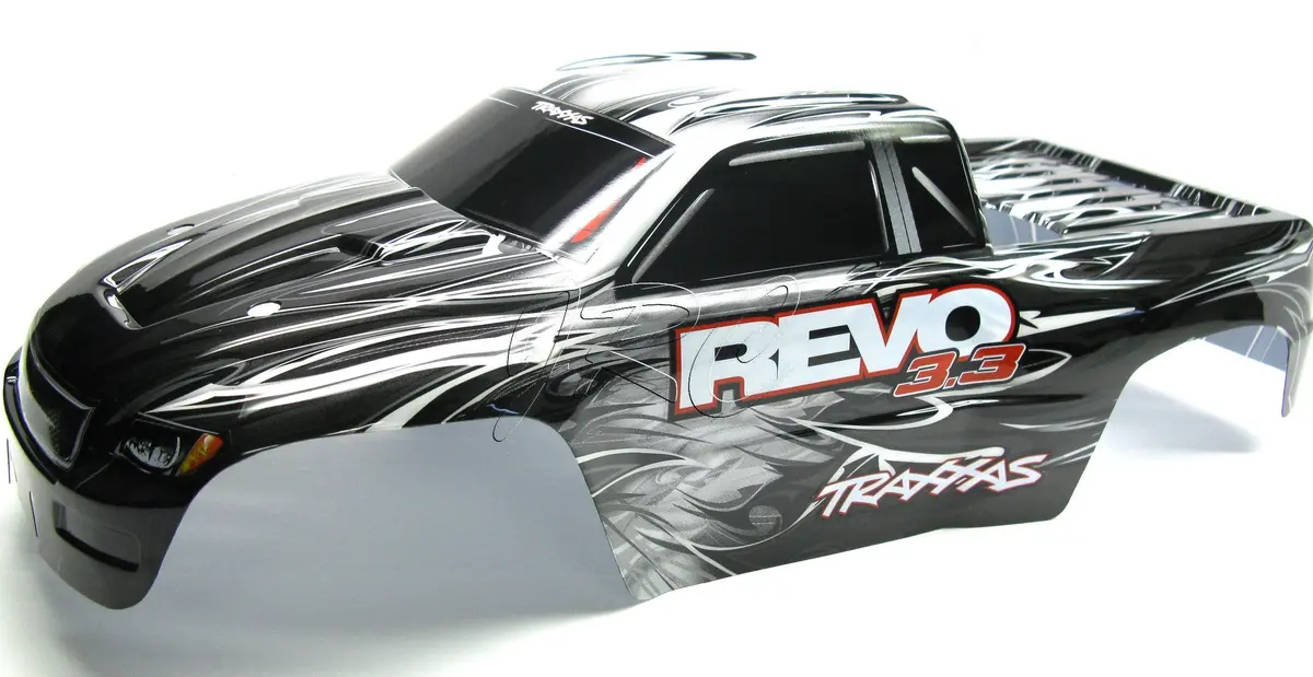 Nitro Revo 3.3 Body (Shell Black, White, & Silver, Decal, Cover 53097-3 1