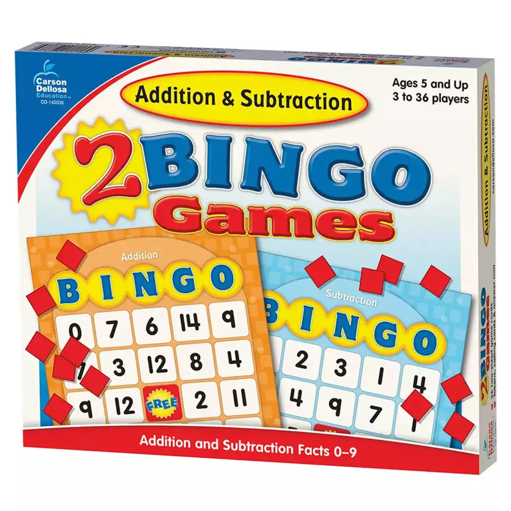 Carson Dellosa Bingo For Kids - Addition & Subtraction Game - Grades K-2 1