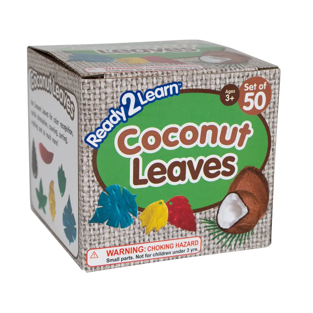 Ready 2 Learn Colorful Coconut Leaves - 50 Piece Eco-Friendly Craft Set 1