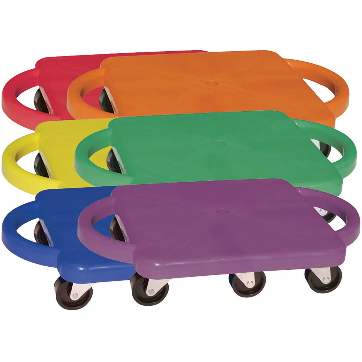Champion Sports Colorful Scooter Board Set With Handles - 6-Pack 1