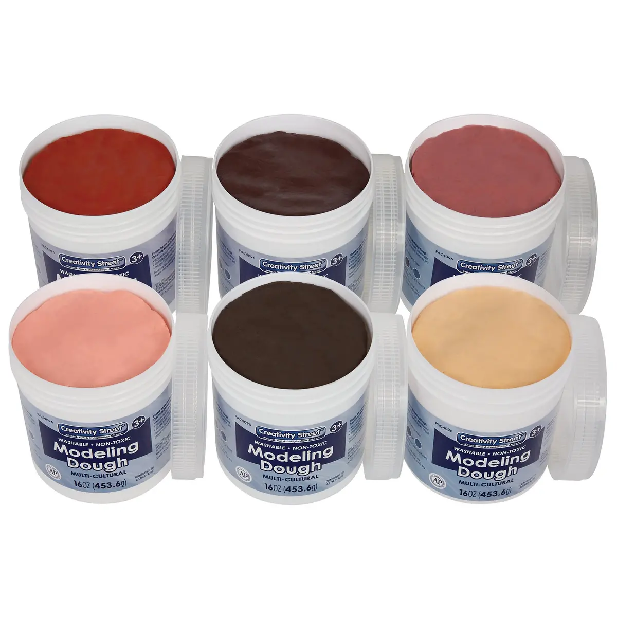 Creativity Street® Modeling Dough, 6 Multi-Cultural Assortment, 1 Lb. Per Color, 6 Pieces 1